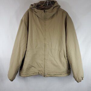 Dockers Tan Khaki Fleece Interior Hooded Lng Slv Zipper Closure Mens Jacket XL